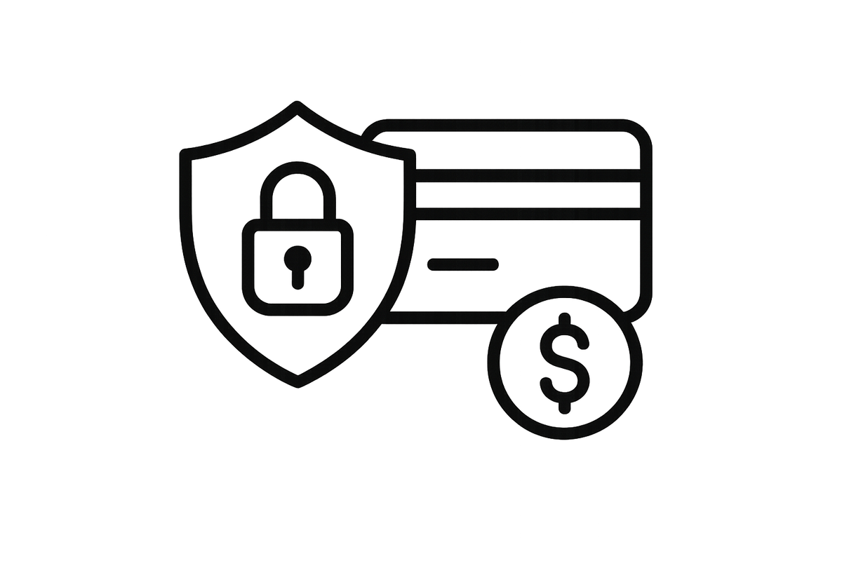 generate icon in black & white for secure payment